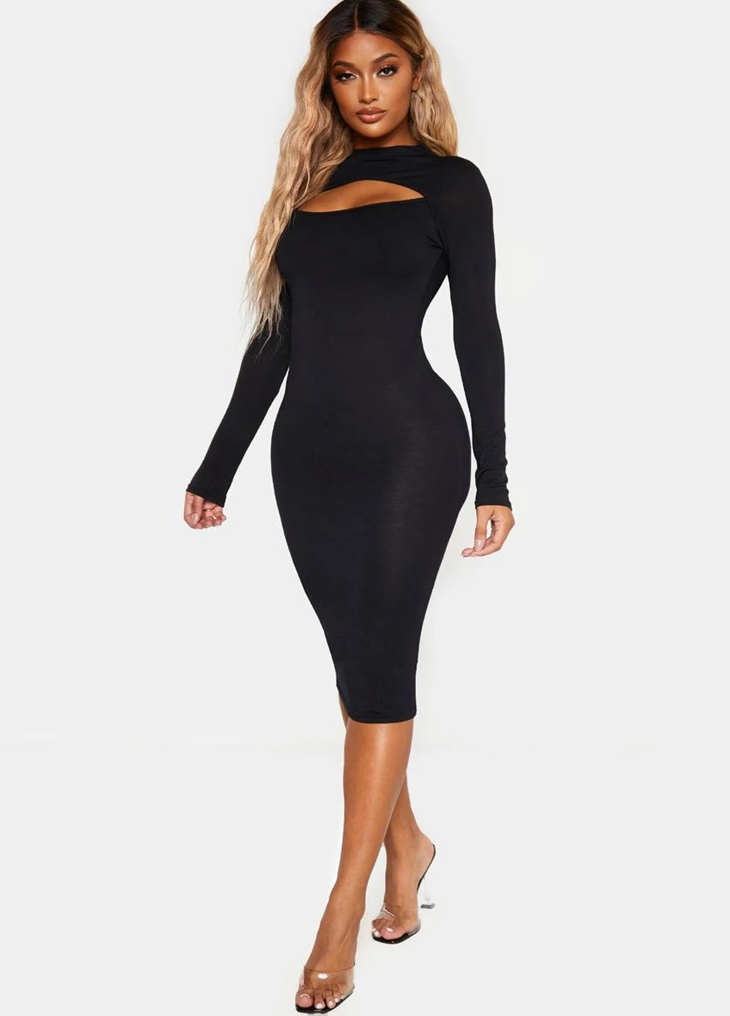Чорна кежуал cукня PrettyLittleThing однотонна