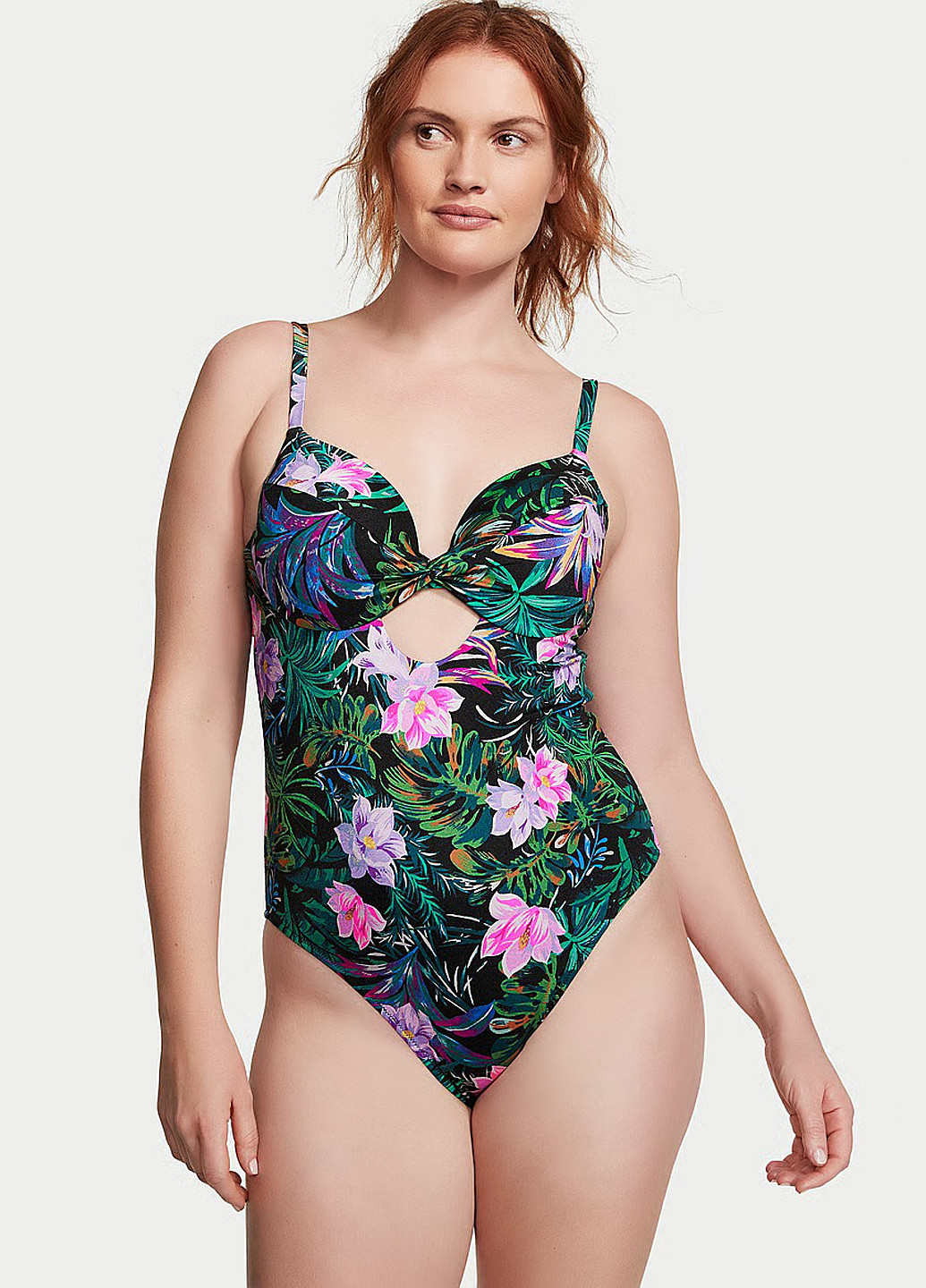 Черный летний купальник слитный Victoria's Secret