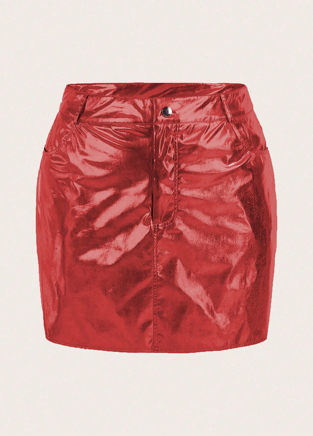 Красная кэжуал однотонная юбка SHEIN