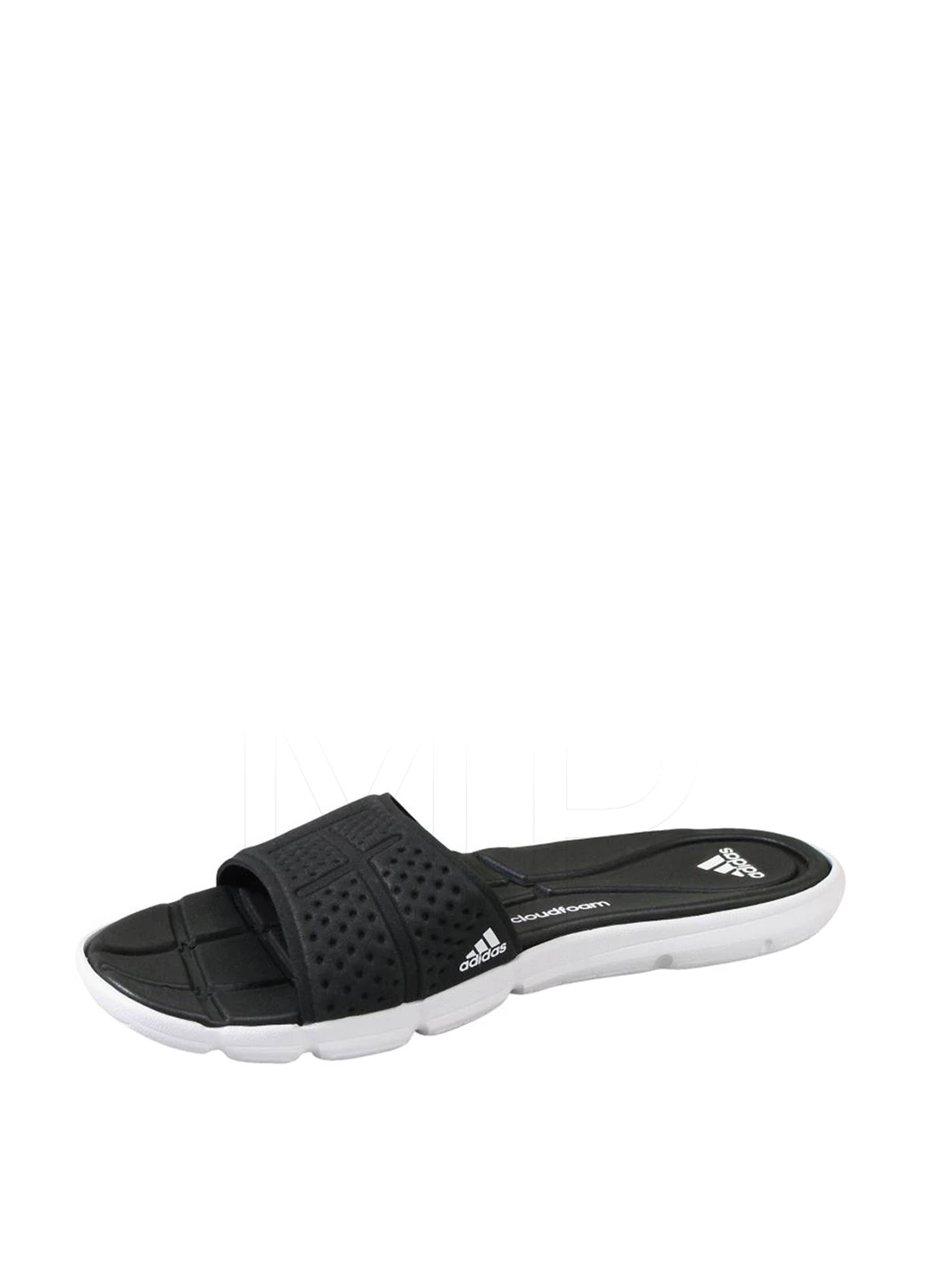 Черные шлепанцы adidas с логотипом