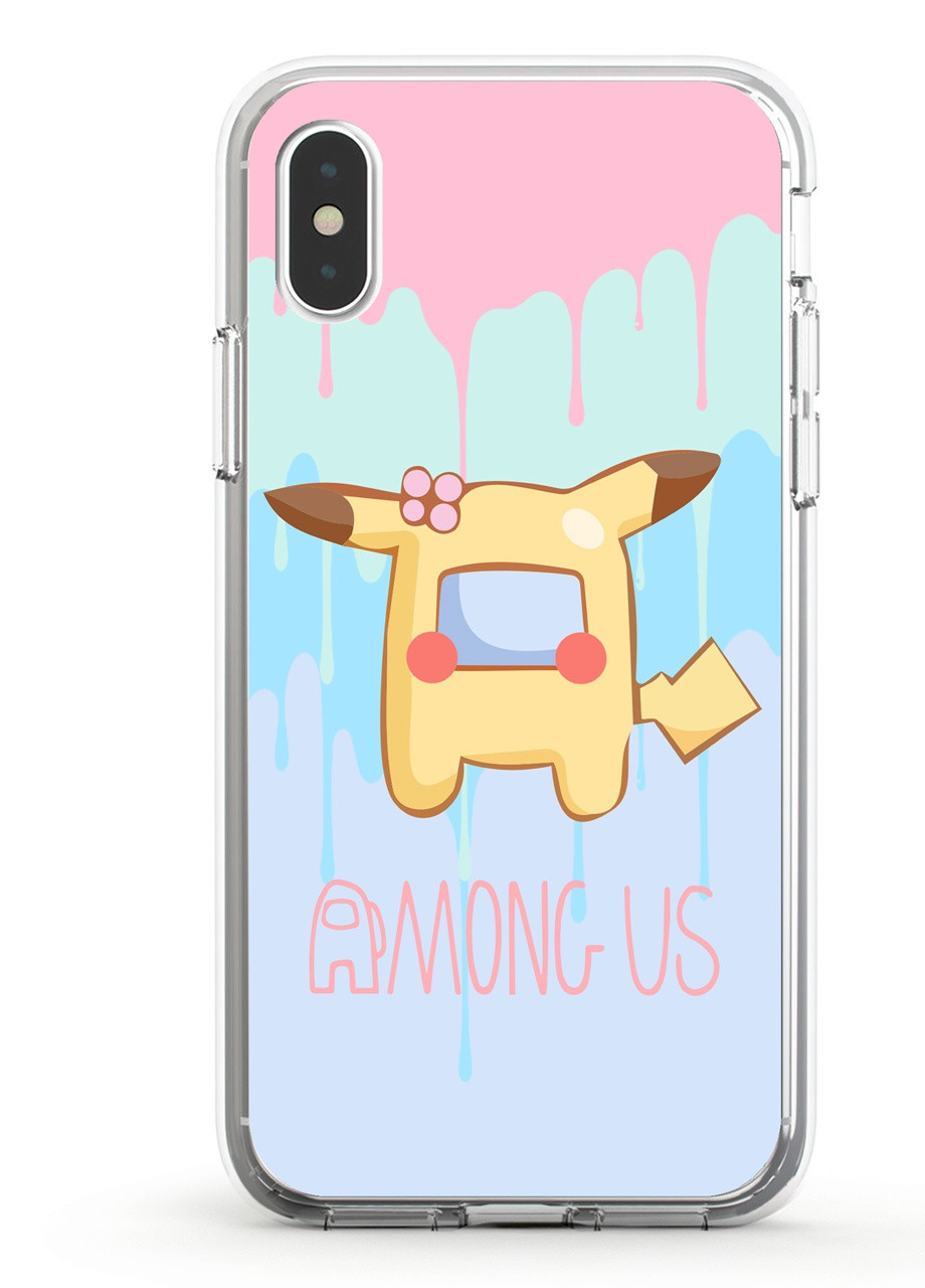 Чехол силиконовый Apple Iphone X Амонг Ас Покемон Пикачу (Among Us Pokemon Pikachu) (6129-2419) MobiPrint (219565720)