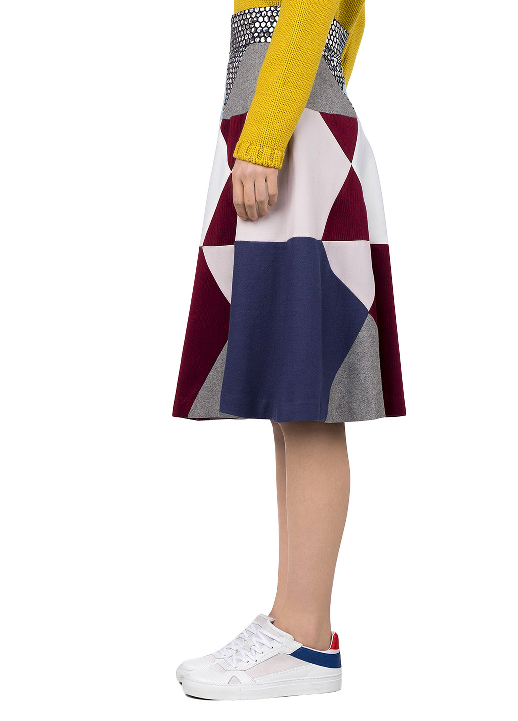Серая кэжуал с геометрическим узором юбка Tsumori Chisato