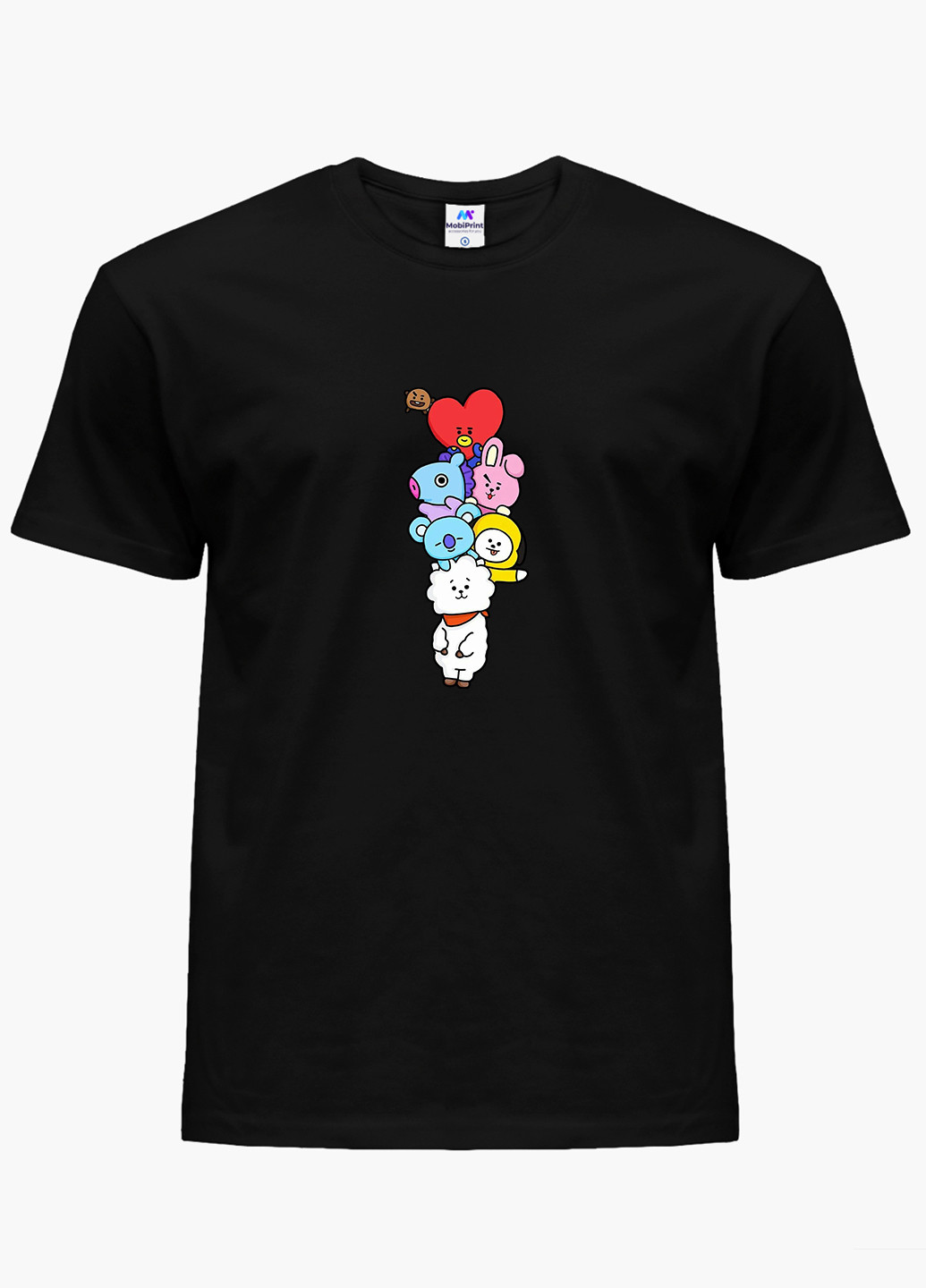 Чорна демісезонна футболка дитяча бтс (bts) (9224-1064) MobiPrint