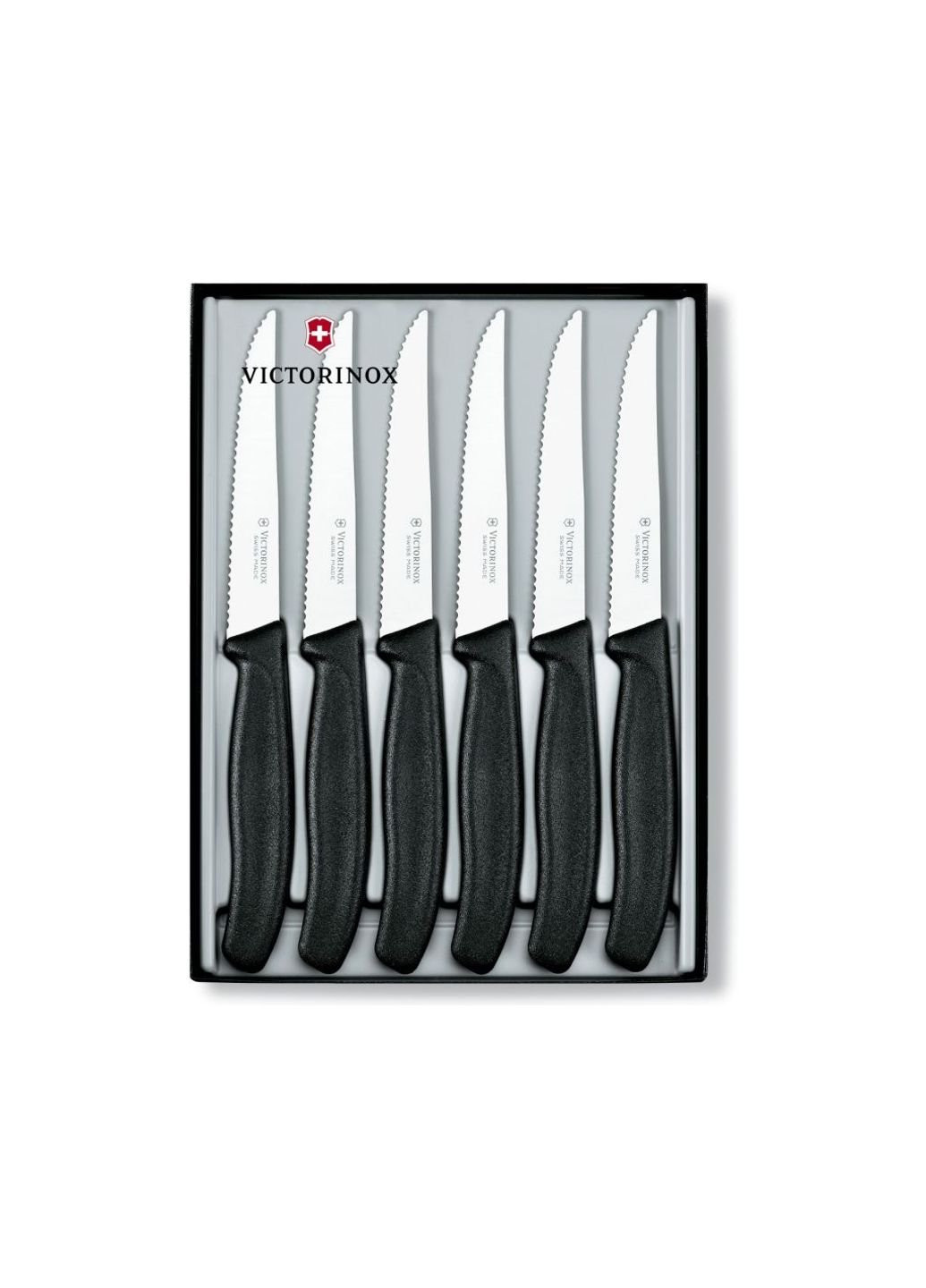 Набор ножей SwissClassic Steak Set 6 шт Black (6.7233.6) Victorinox чёрные,