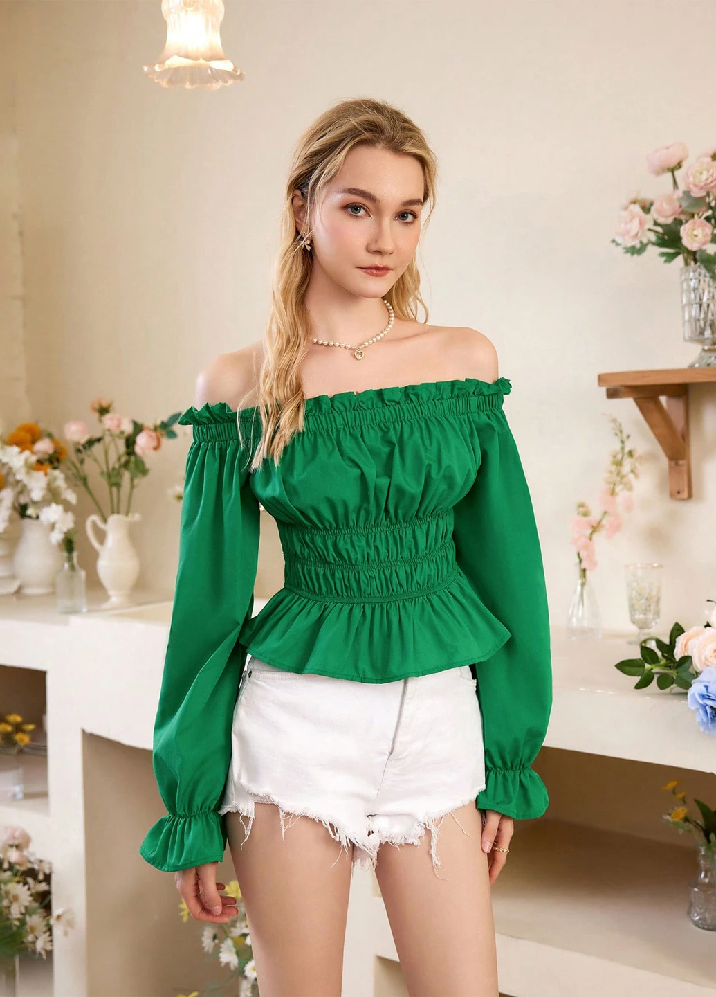 Зелена блуза SHEIN