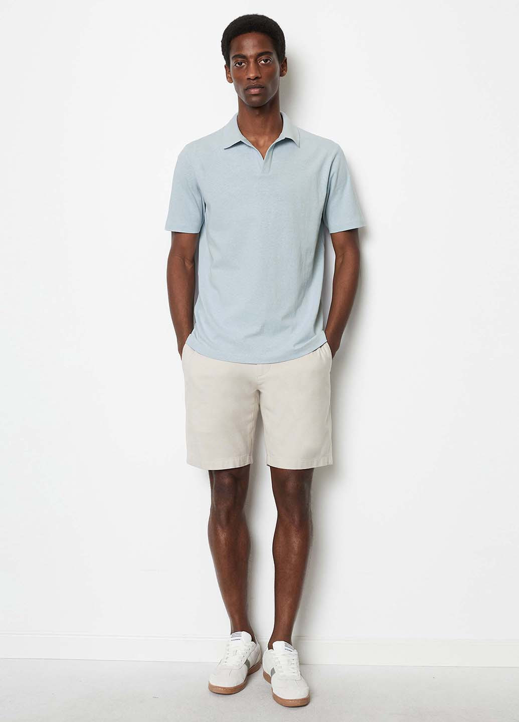 Голубой футболка-поло для мужчин Marc O'Polo однотонная