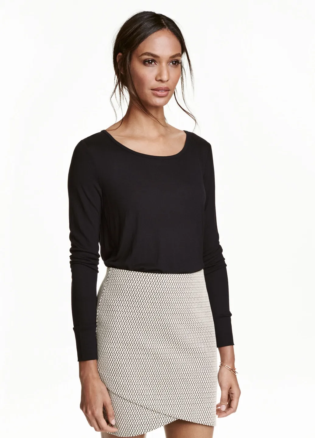 Лонгслів,чорний, Basic H&M (256787973)