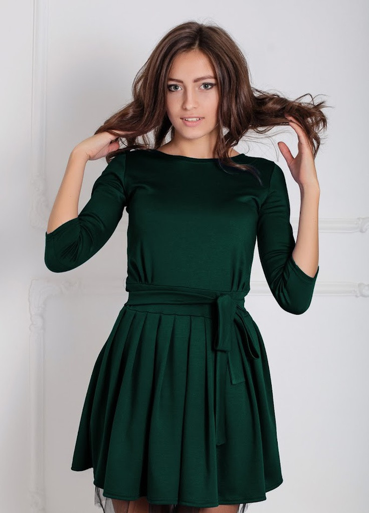 Зеленое кэжуал женское платье lablis Podium однотонное