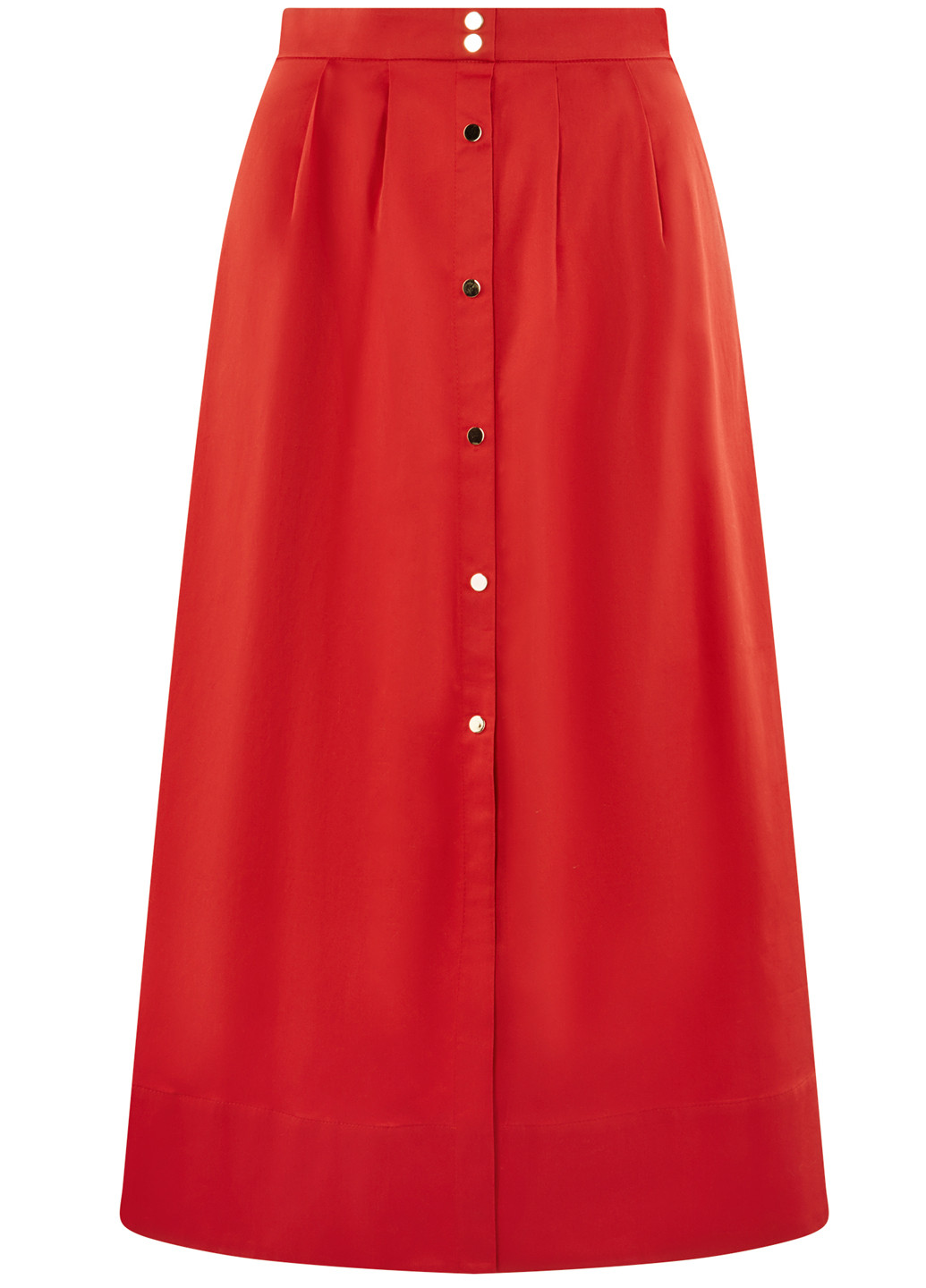 Красная кэжуал однотонная юбка Oodji миди