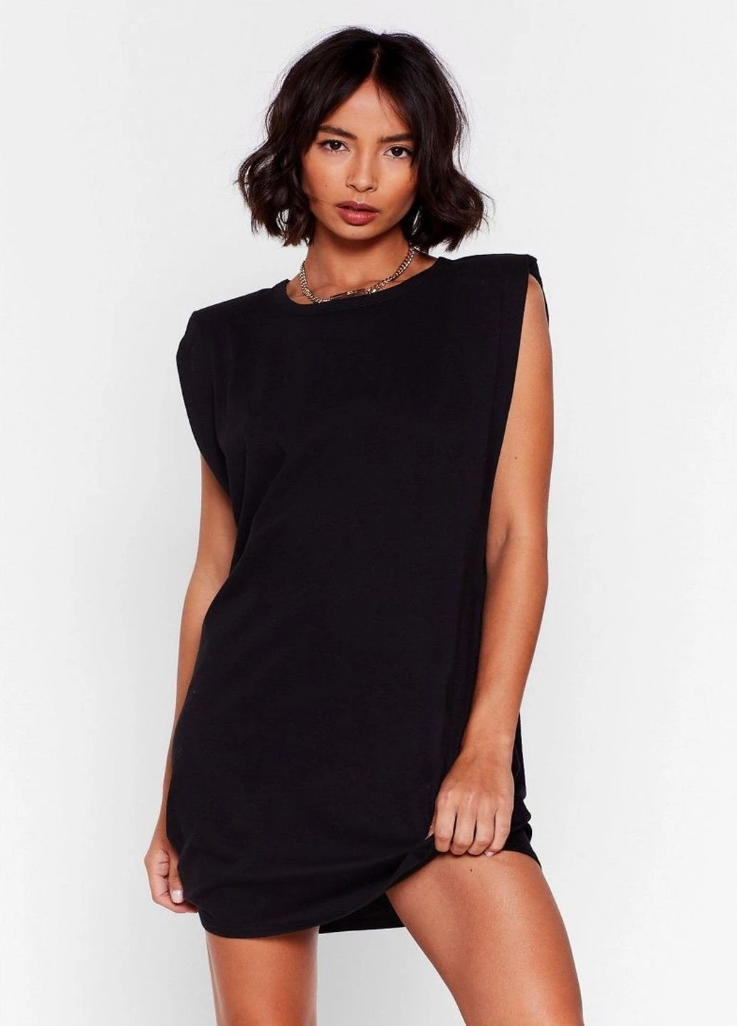 Черное кэжуал платье Boohoo однотонное