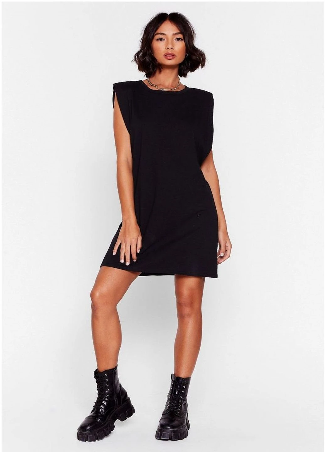 Черное кэжуал платье Boohoo однотонное