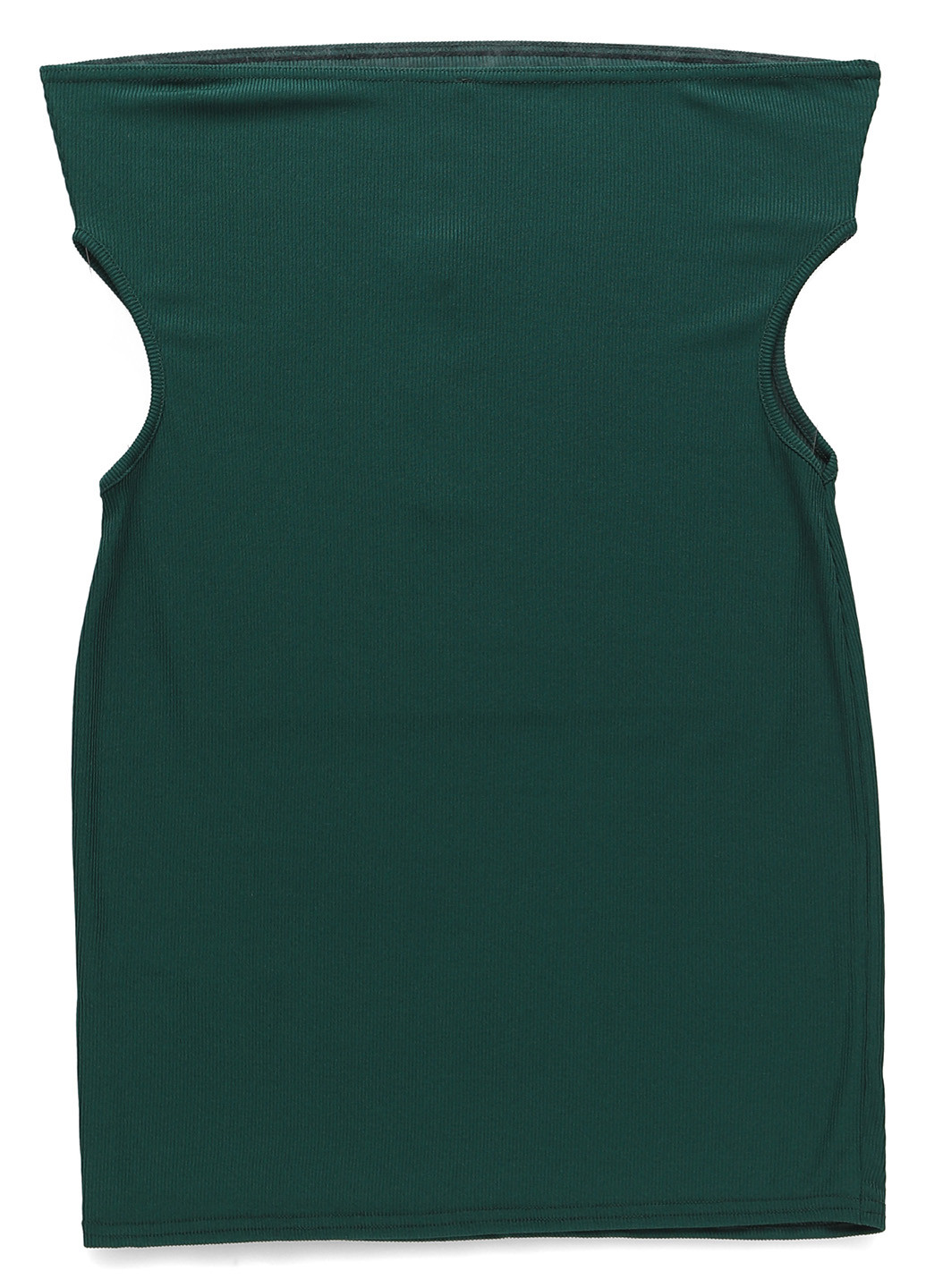 Темно-зеленое коктейльное, кэжуал платье с открытыми плечами PrettyLittleThing однотонное