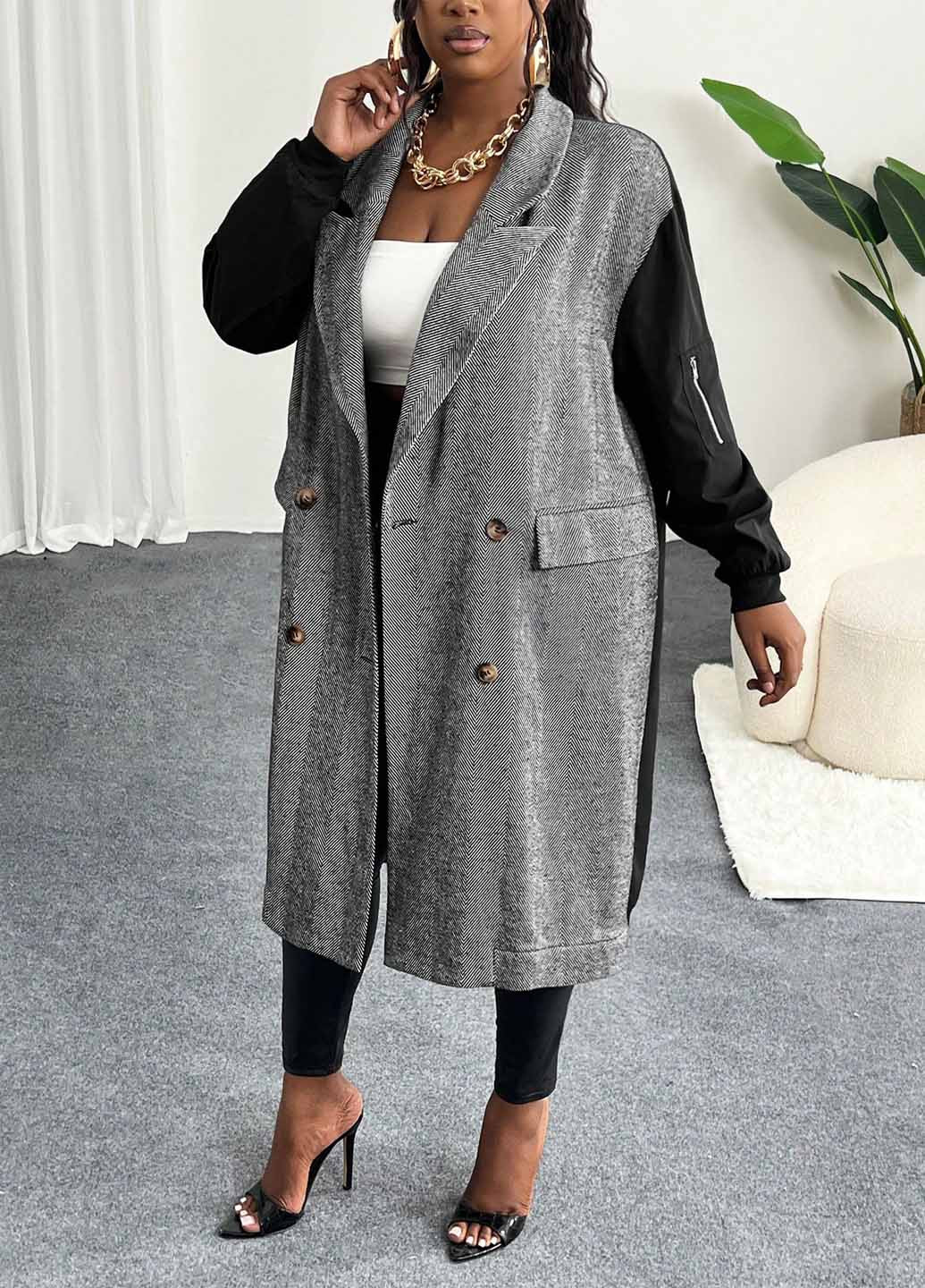 Плащ SHEIN тренчкот на гудзиках демісезон (367747605)