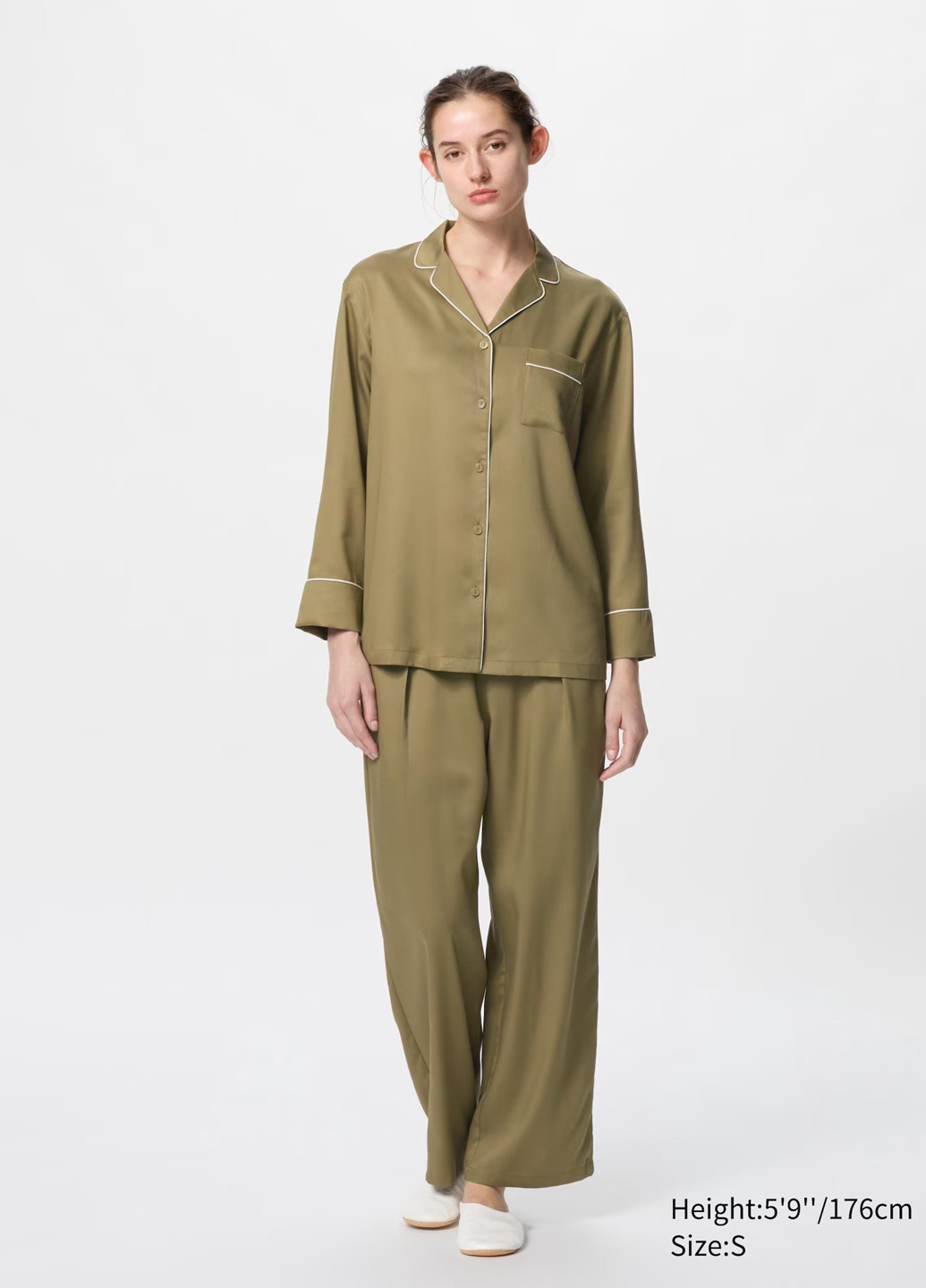 Зелена всесезон піжама (сорочка, штани) сорочка + брюки Uniqlo