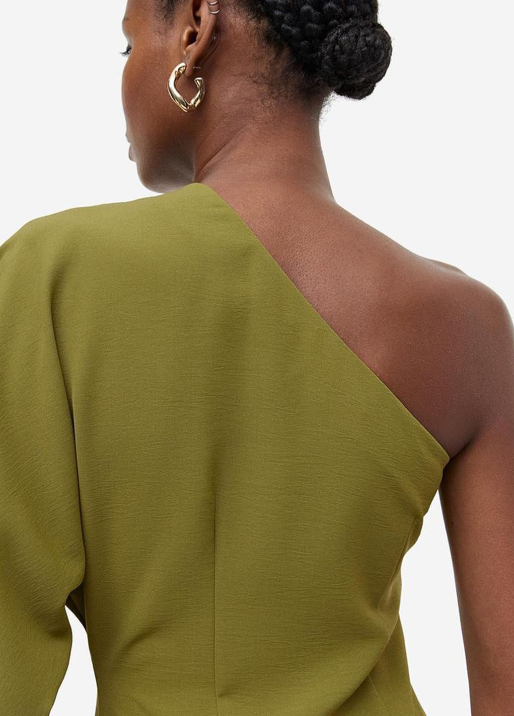 Оливкова (хакі) коктейльна сукня а-силует H&M однотонна