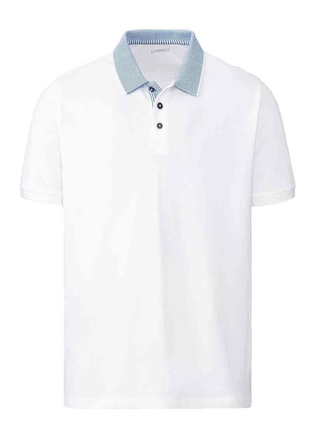 Белая футболка-поло для мужчин Livergy однотонная