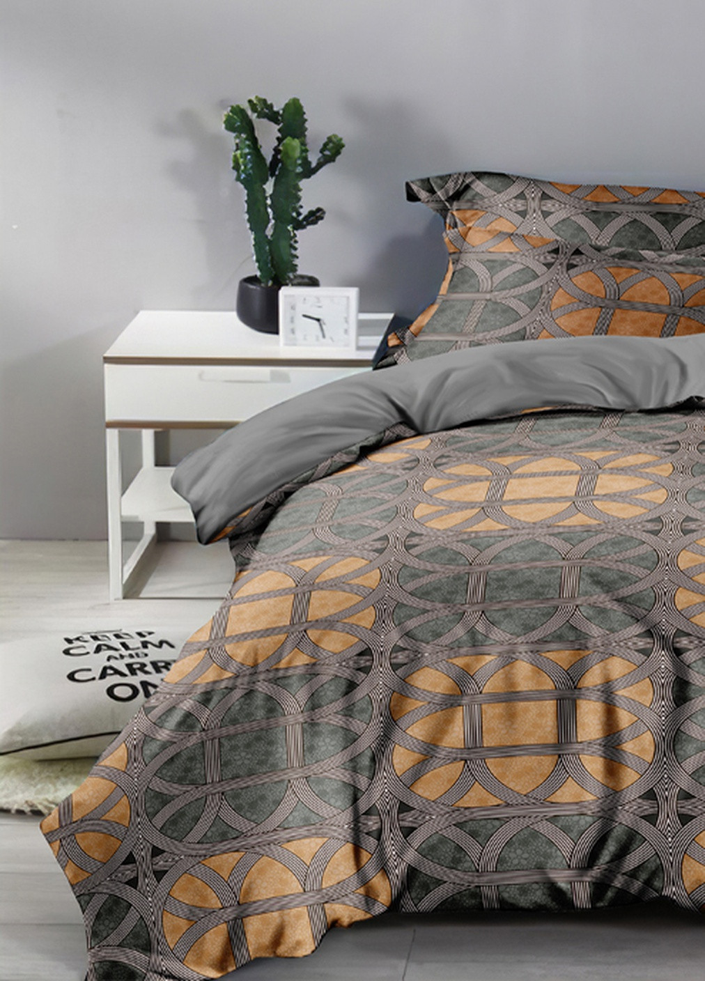 Хлопковое постельное белье Сhain с сатиновым плетением Семейный комплект SoundSleep (224156391)