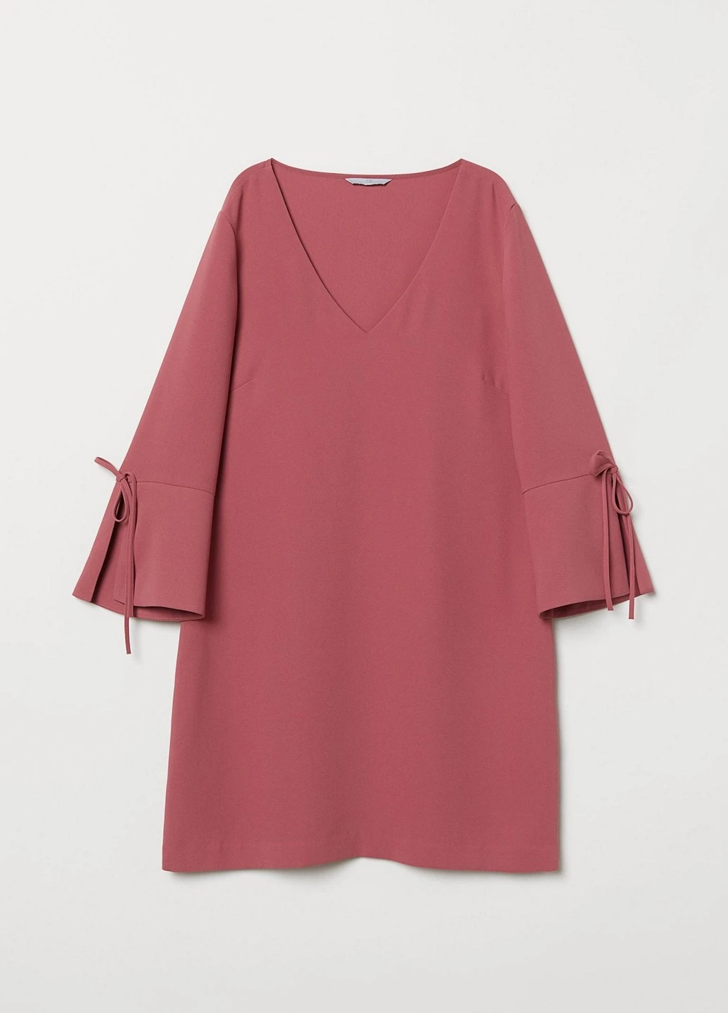 Темно-розовое кэжуал платье H&M однотонное