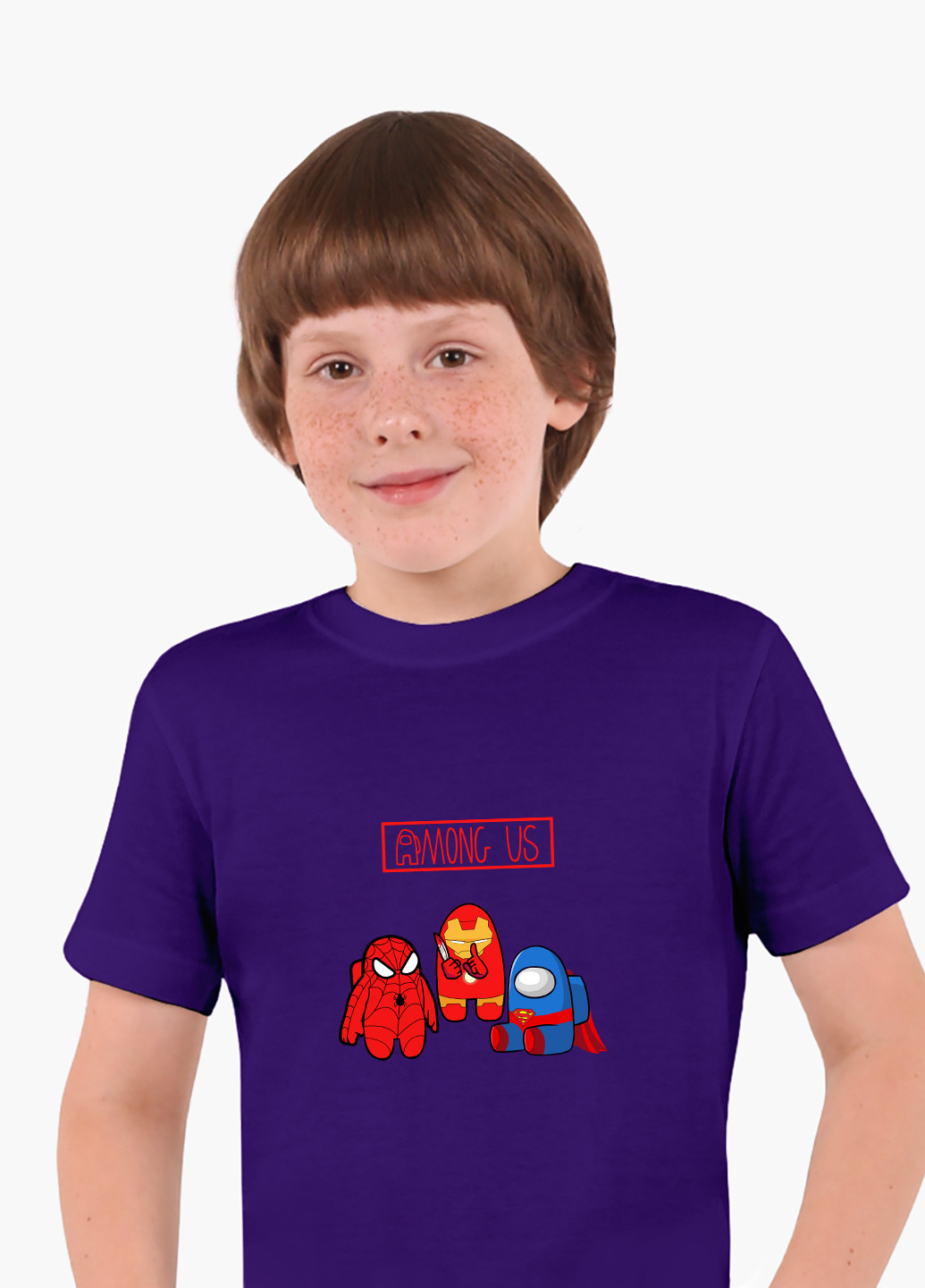 Фіолетова демісезонна футболка дитяча амонг ас (among us) (9224-2431) MobiPrint