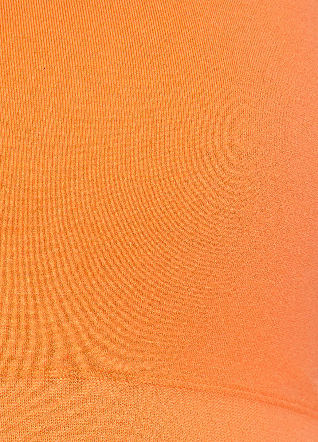 Топ KOTON однотонный оранжевый спортивный полиамид, трикотаж