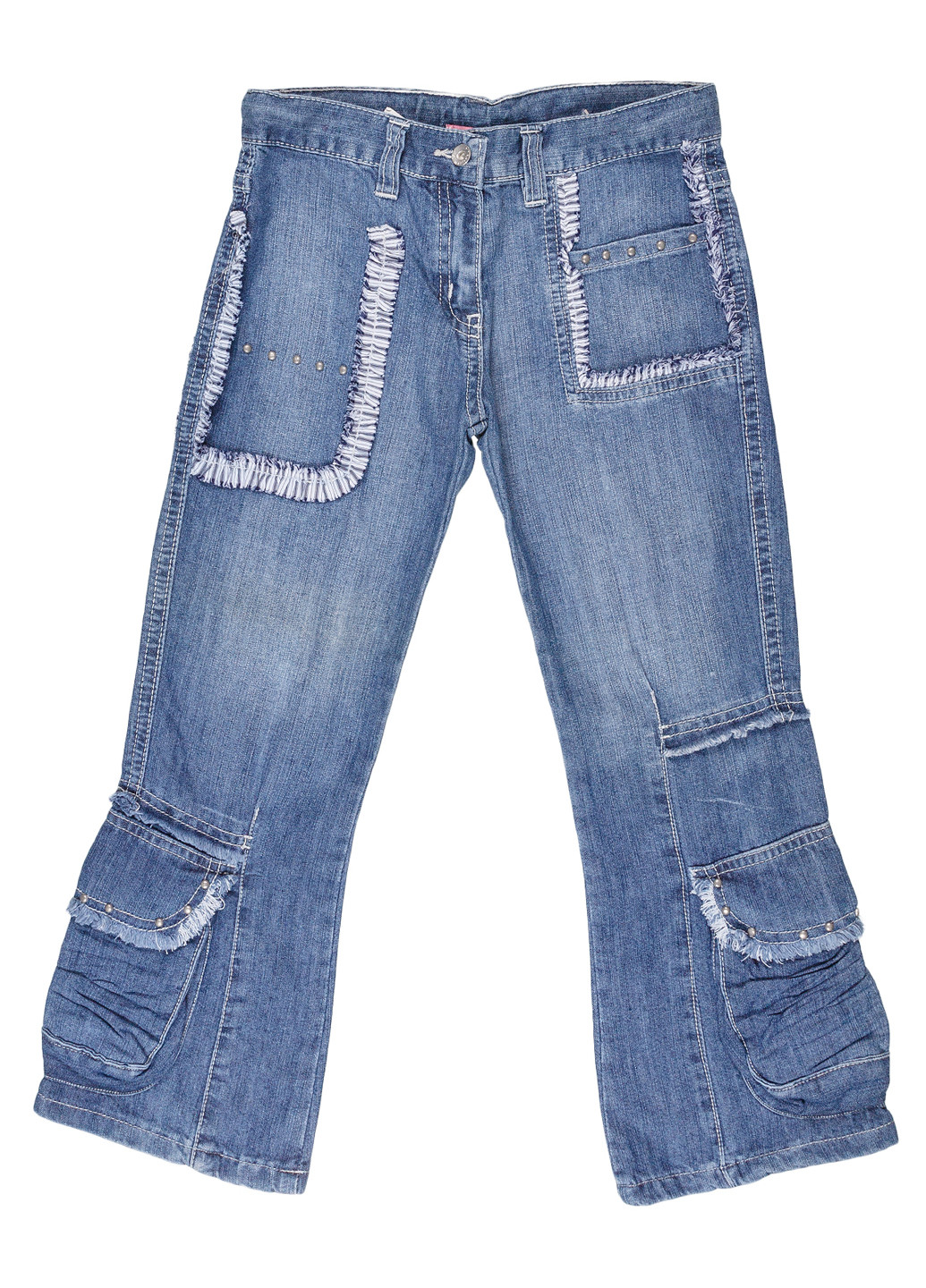 Джинси Marions прямі однотонні сині джинсові бавовна