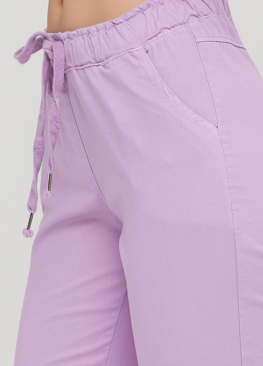 Сиреневые кэжуал летние укороченные, зауженные брюки Moda Italia