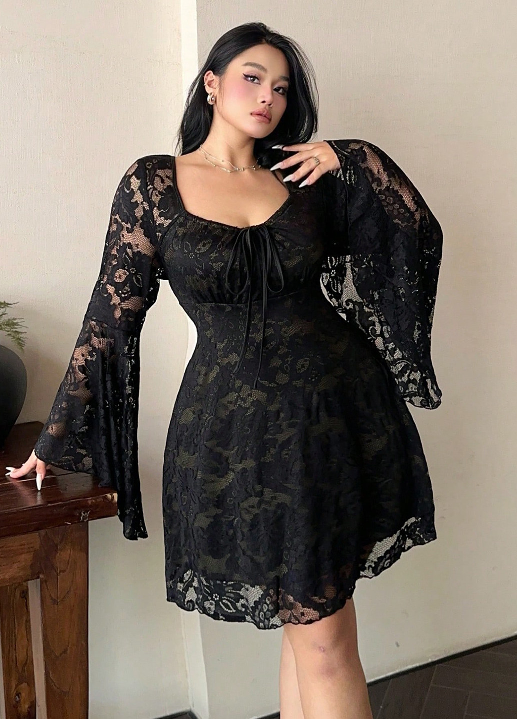 Чорна кежуал сукня а-силует SHEIN однотонна