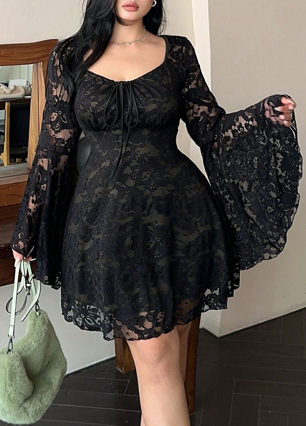 Чорна кежуал сукня а-силует SHEIN однотонна