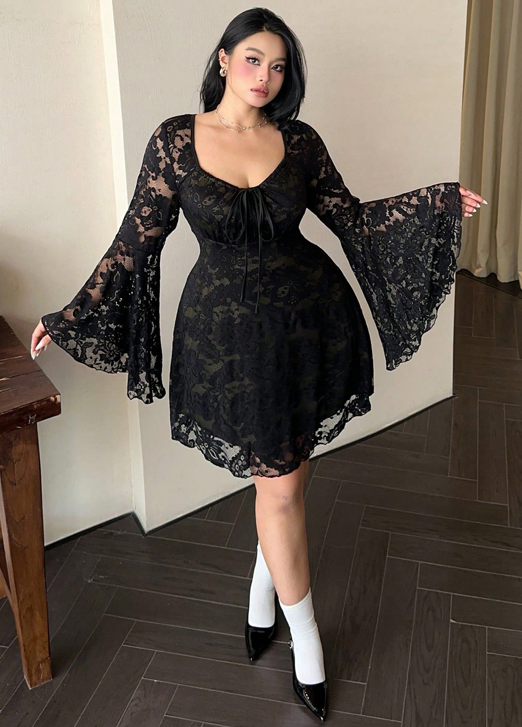 Чорна кежуал сукня а-силует SHEIN однотонна