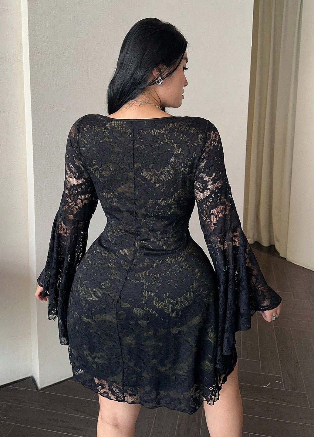 Чорна кежуал сукня а-силует SHEIN однотонна