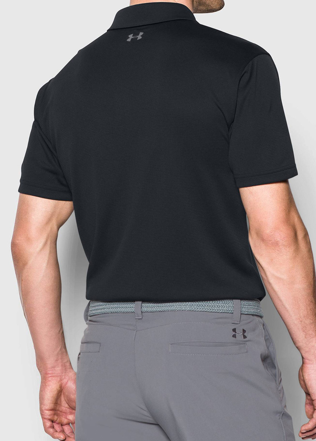 Черная футболка-поло для мужчин Under Armour с логотипом