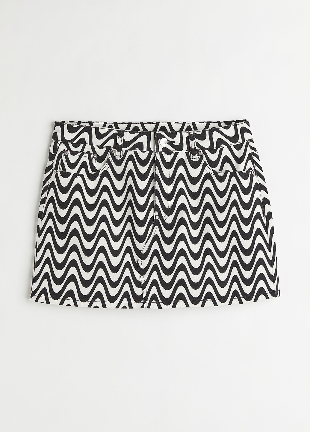 Черно-белая кэжуал зебра юбка H&M