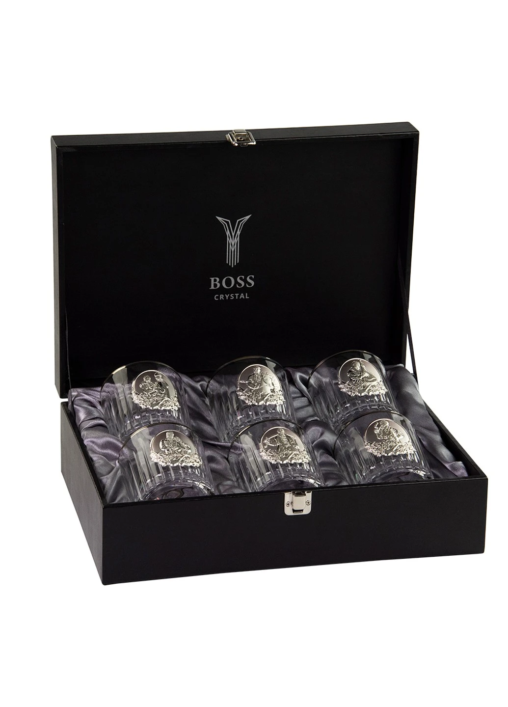 Набор стаканов Козаки с платиновыми и серебрянными накладками Boss Crystal (255190913)