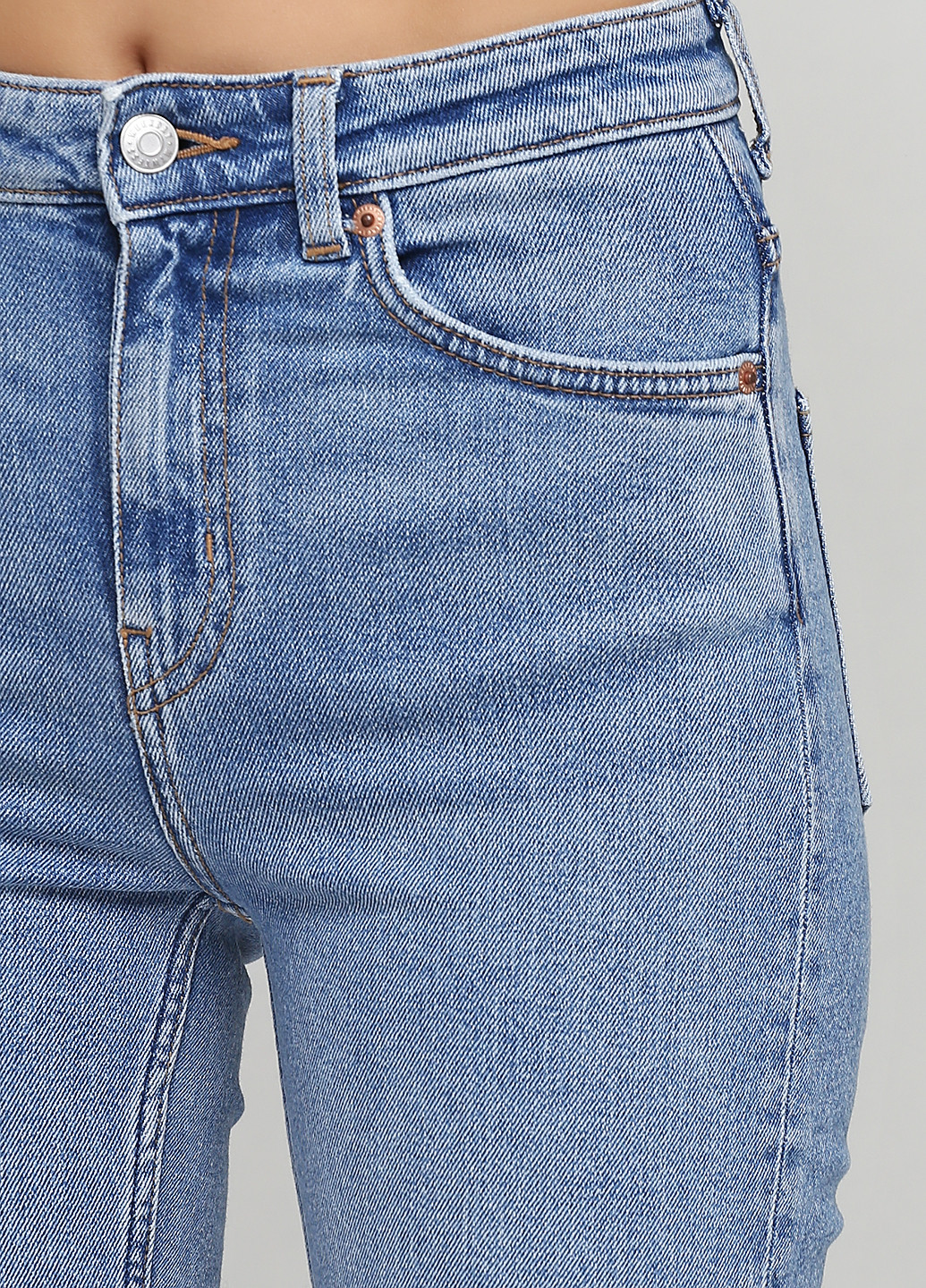 Голубые демисезонные скинни джинсы Weekday