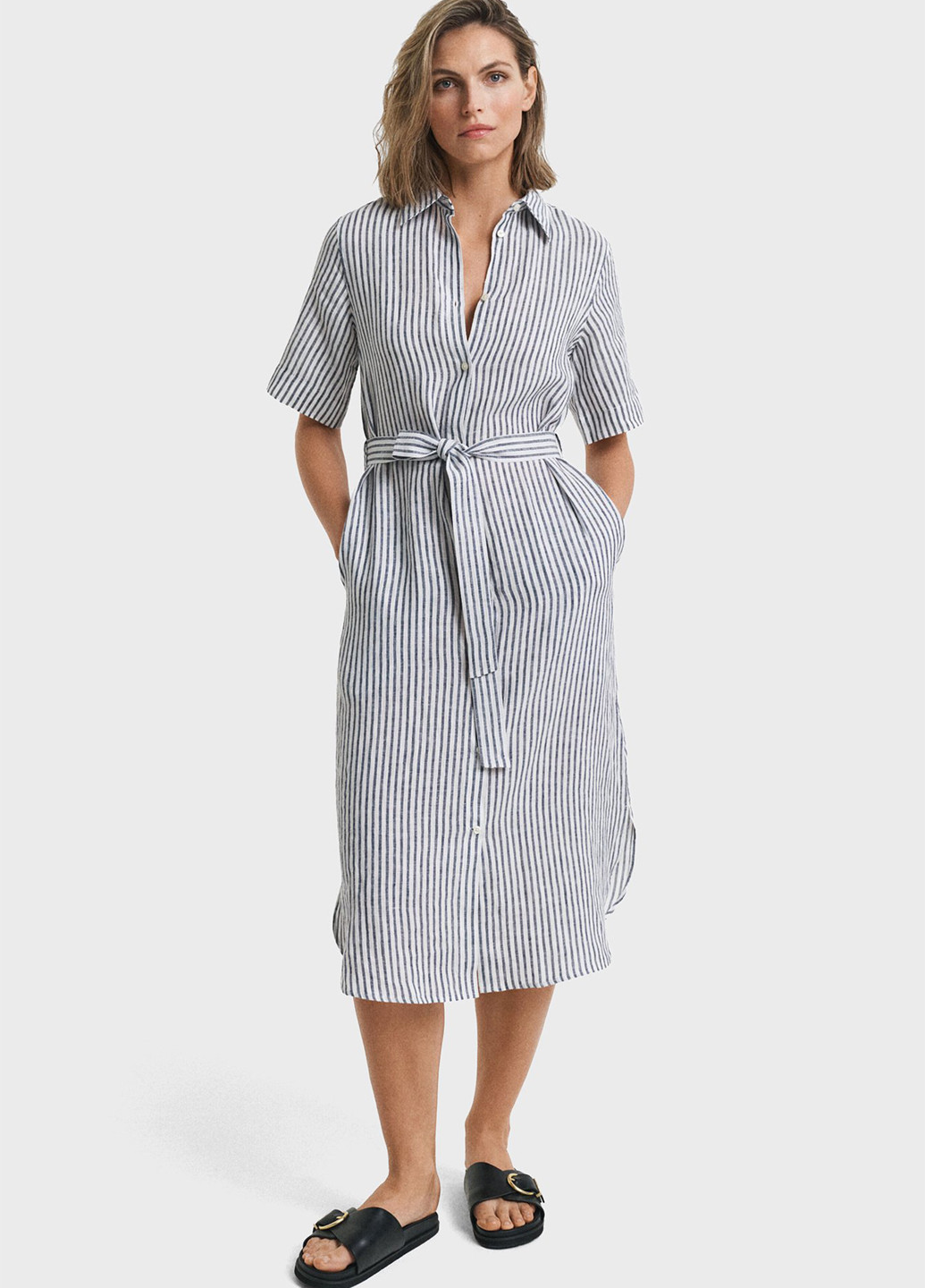 Темно-синя кежуал сукня сукня-сорочка Gant в смужку