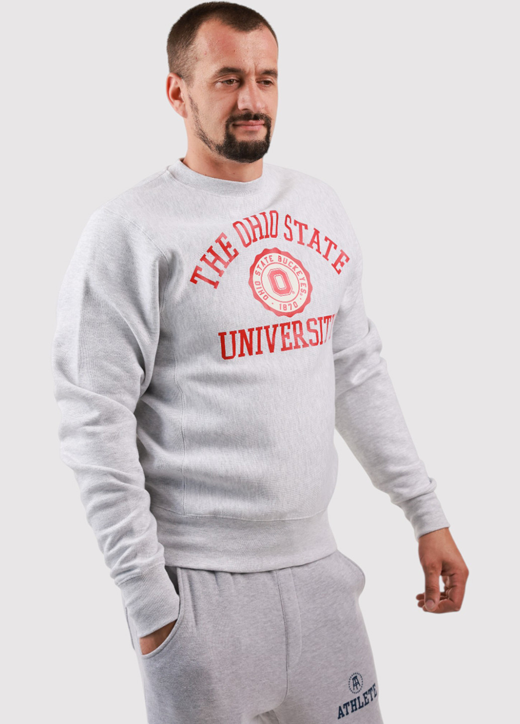 Світло-сірий світшот Blue 84 напис без декору (361422142)