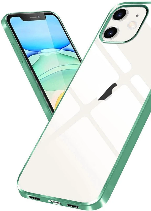 Прозорий силіконовий чохол з глянсовою окантовкою для Apple iPhone 12 mini (5.4 ') Зелений (is_00000041564_2) Epik (229726659)