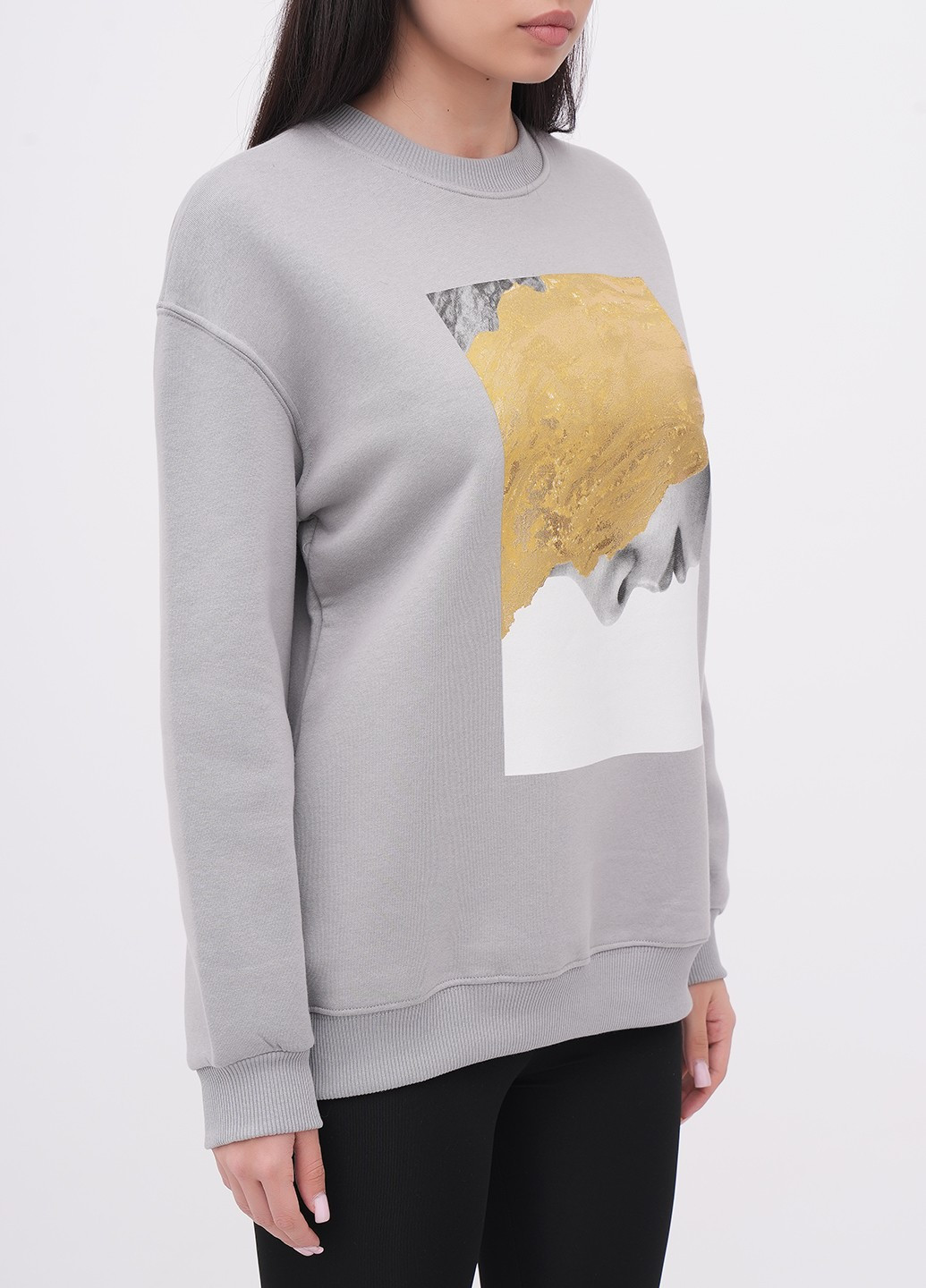 Світло-сірий світшот EQUILIBRI малюнок без декору (341745013)