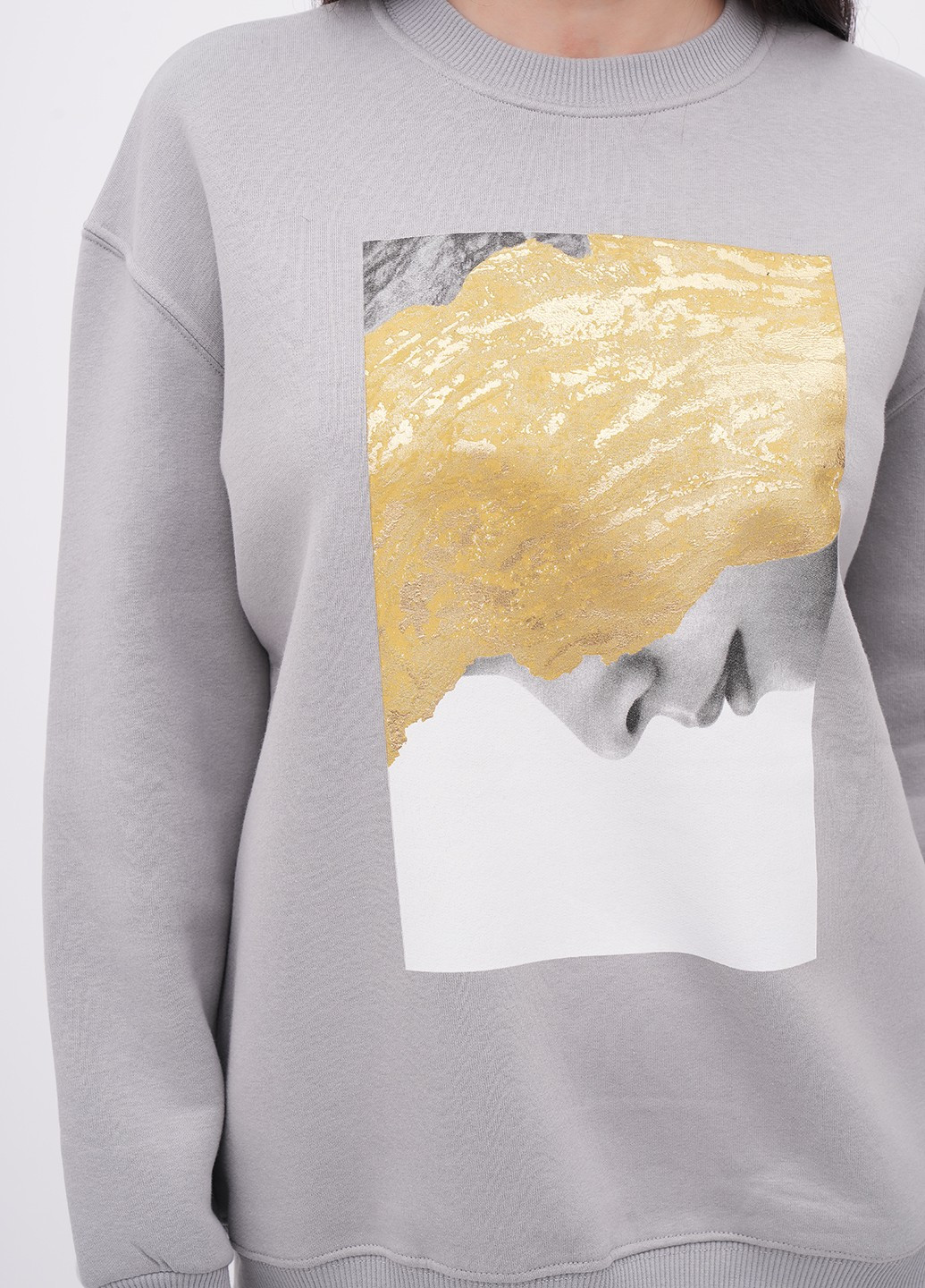 Світло-сірий світшот EQUILIBRI малюнок без декору (341745013)