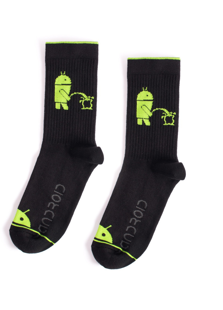 Шкарпетки з високоякісної бавовни з оригінальним принтом "Android" Maybel (250424365)