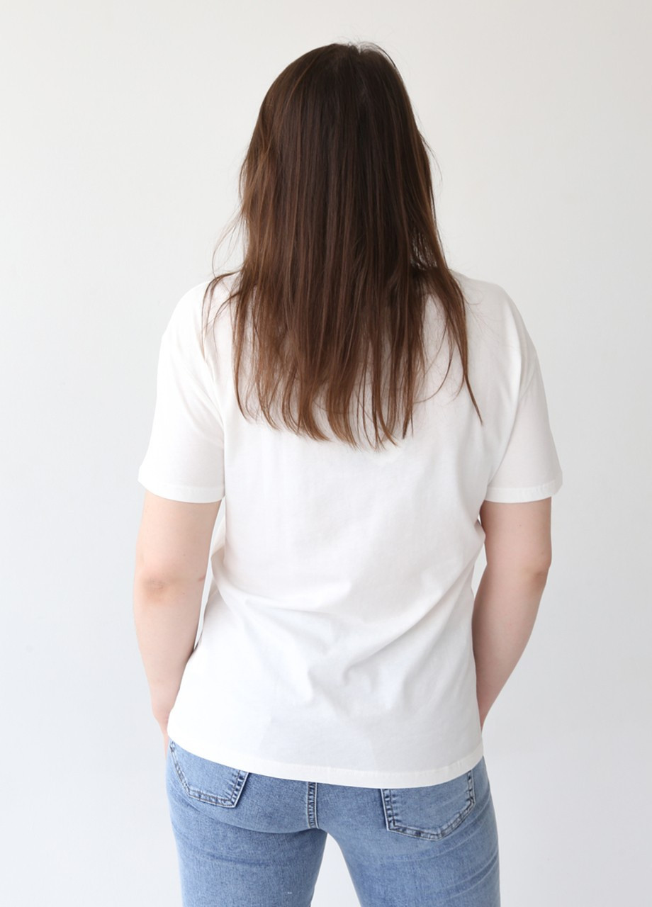 Молочная всесезон футболка женская молочная прямая с уткой с коротким рукавом X-trap Прямая