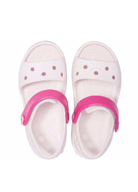 Светло-розовые кэжуал детские сандалии Crocs на липучке