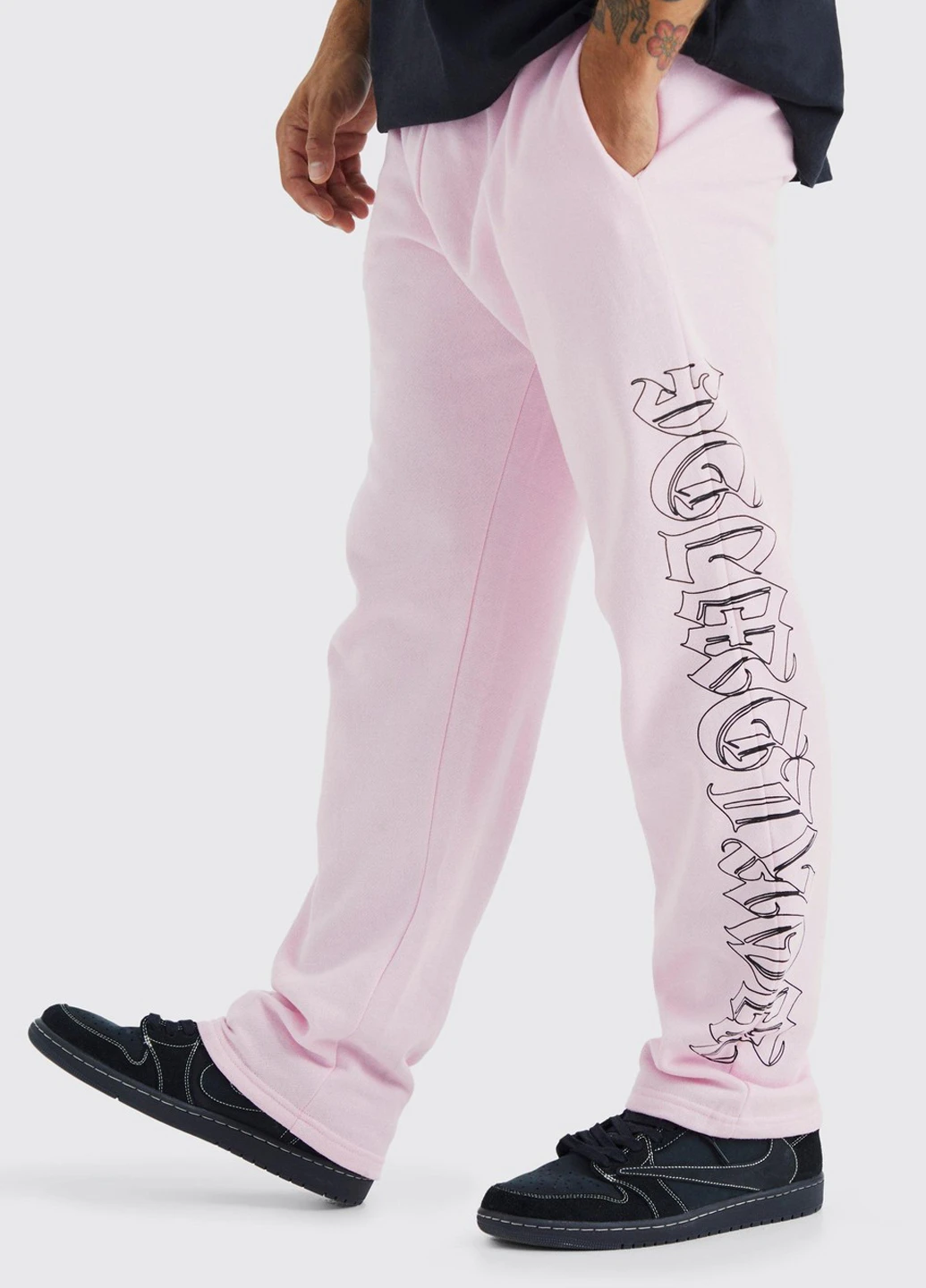 Розовые спортивные демисезонные прямые брюки Boohoo