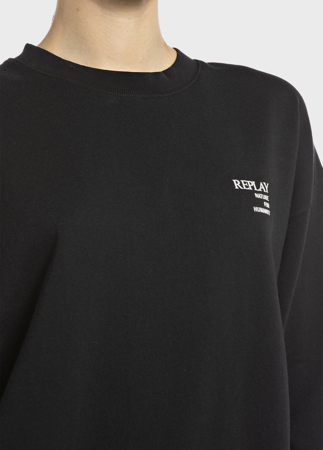 Черный свитшот Replay рисунок без декора (315060193)