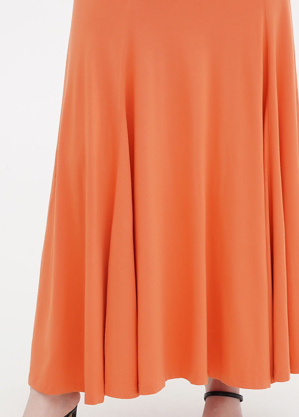 Терракотовое кэжуал платье клеш, с открытой спиной Ralph Lauren однотонное
