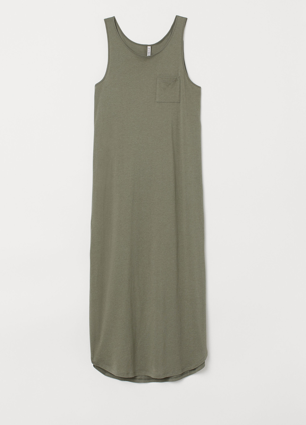 Оливковое (хаки) кэжуал платье платье-майка H&M однотонное