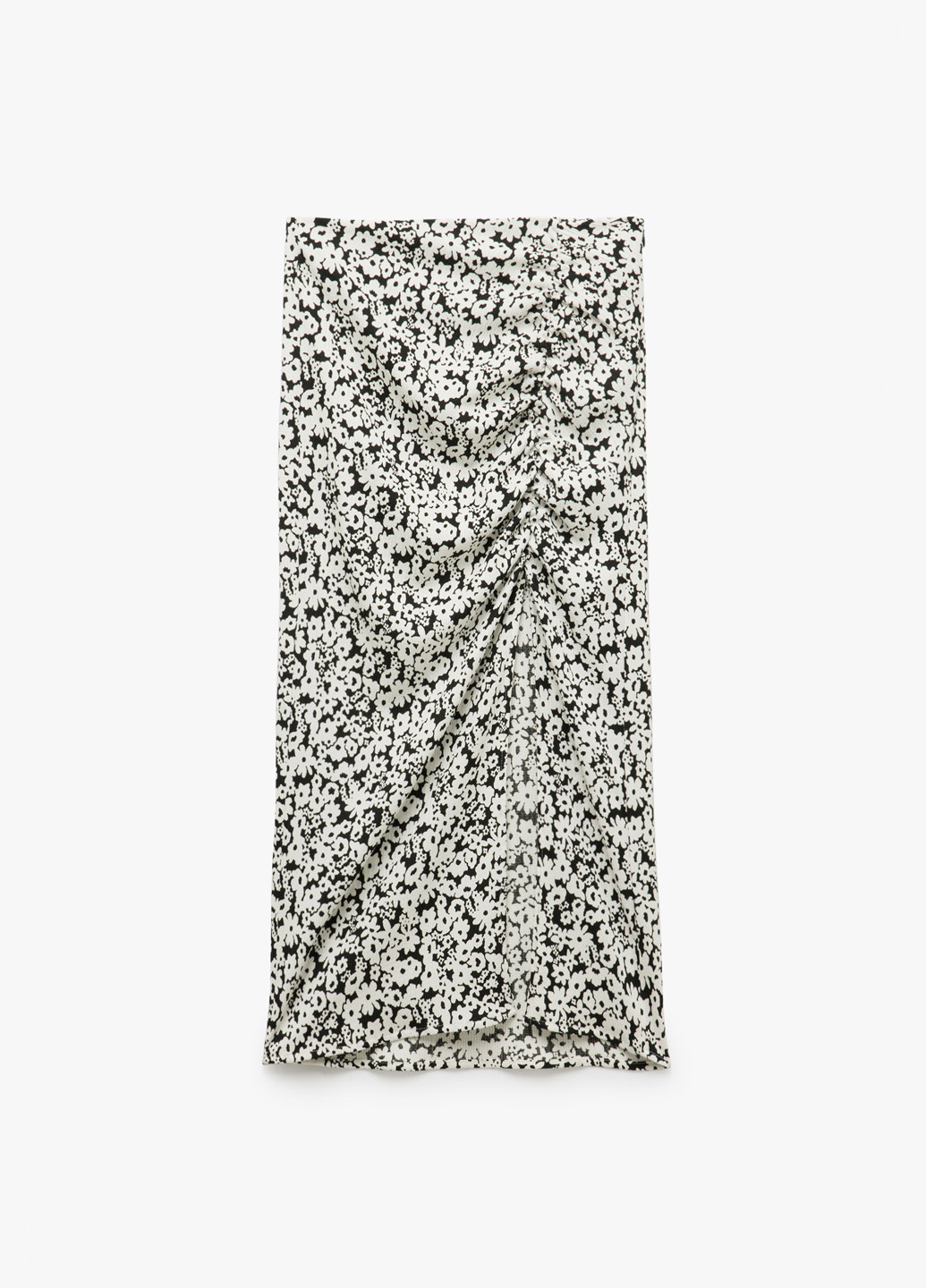 Черно-белая кэжуал цветочной расцветки юбка KOTON