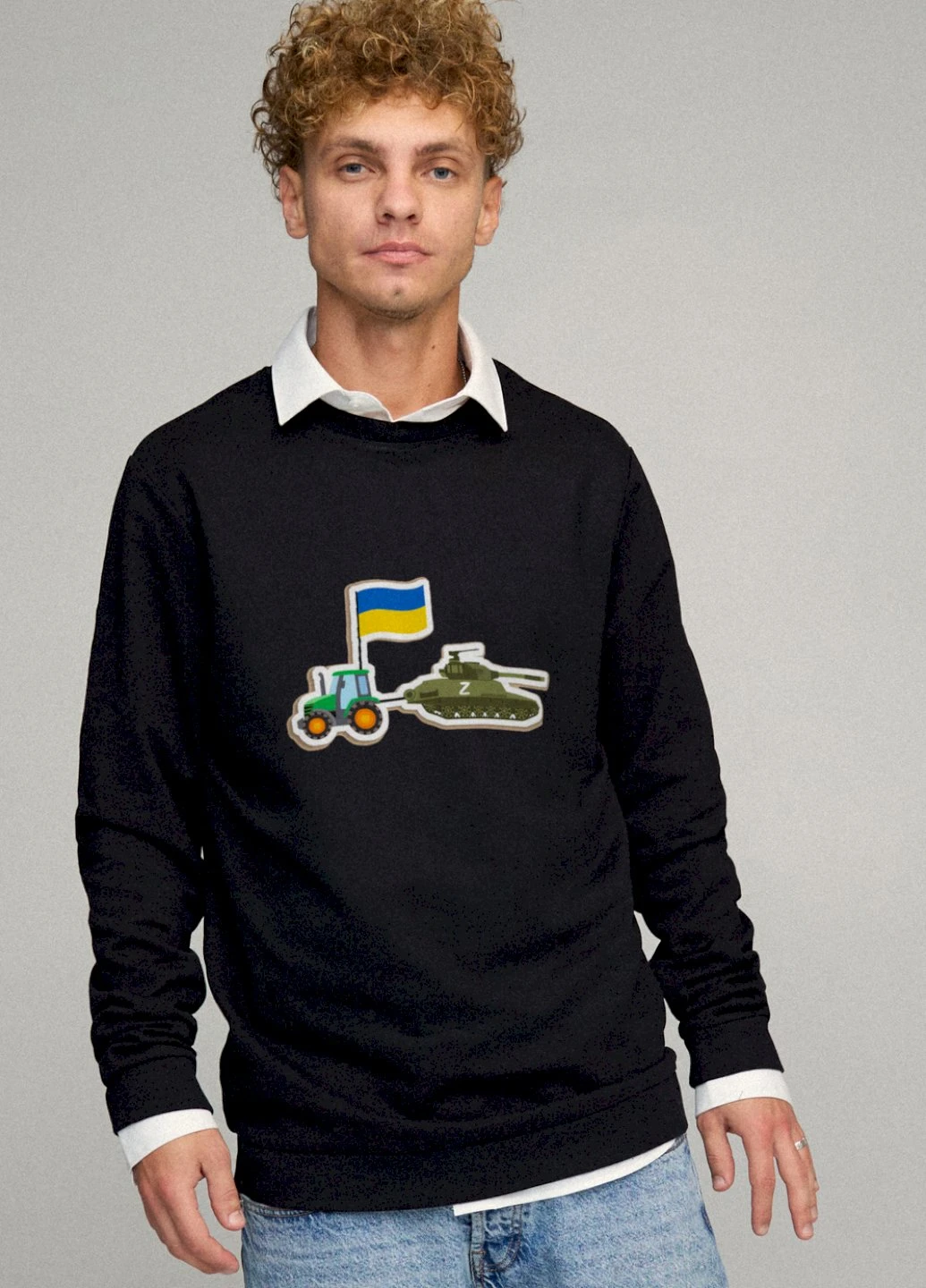 Чорний свитшот мужской oversize /no flis/ YAPPI малюнок (254557380)