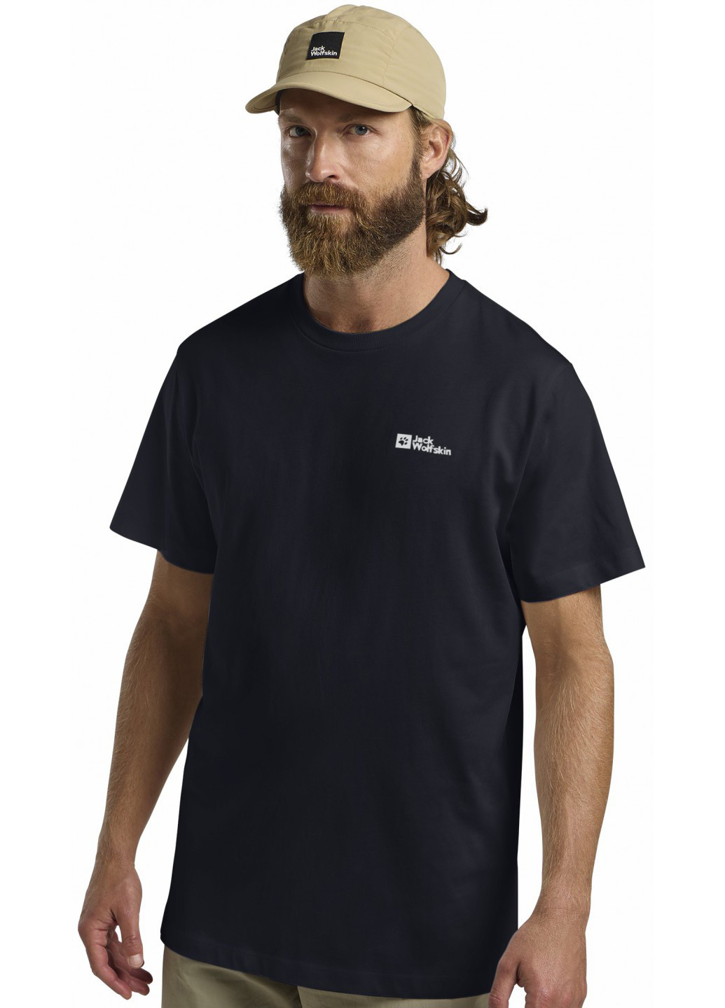 Чорна футболка Jack Wolfskin ESSENTIAL T M