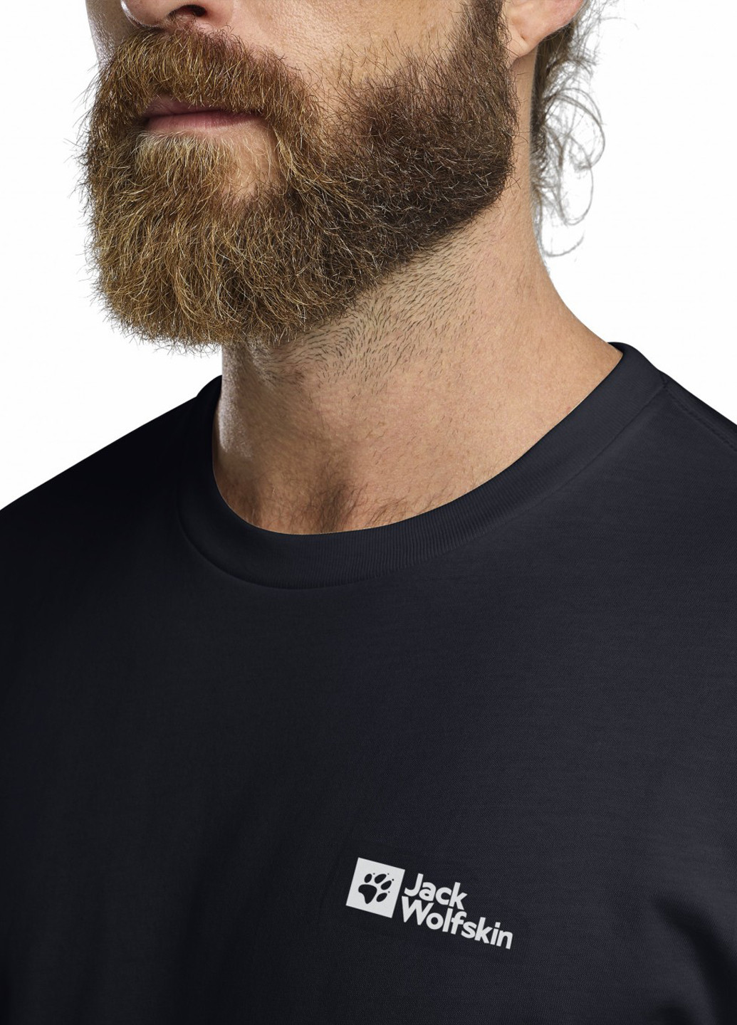 Чорна футболка Jack Wolfskin ESSENTIAL T M